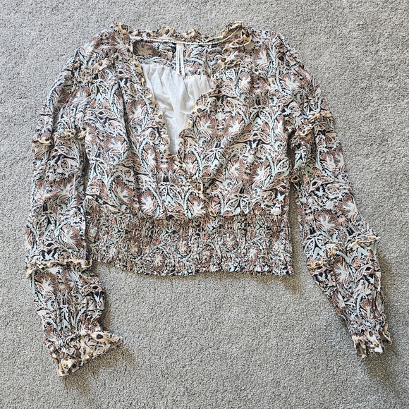 Anthropologie Printed Ruffle Blouse~Medium - Picture 8 of 15